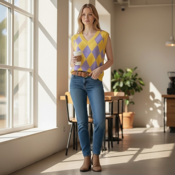 unbranded Sweaters - Modern Prep Sweater Vest- Size Medium- EUC